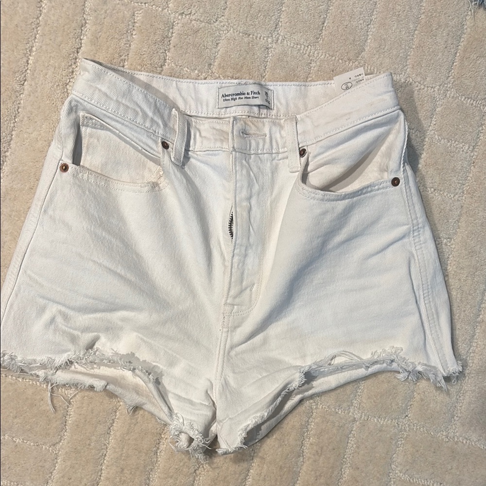 Abercrombie & Fitch High Waist White Shorts